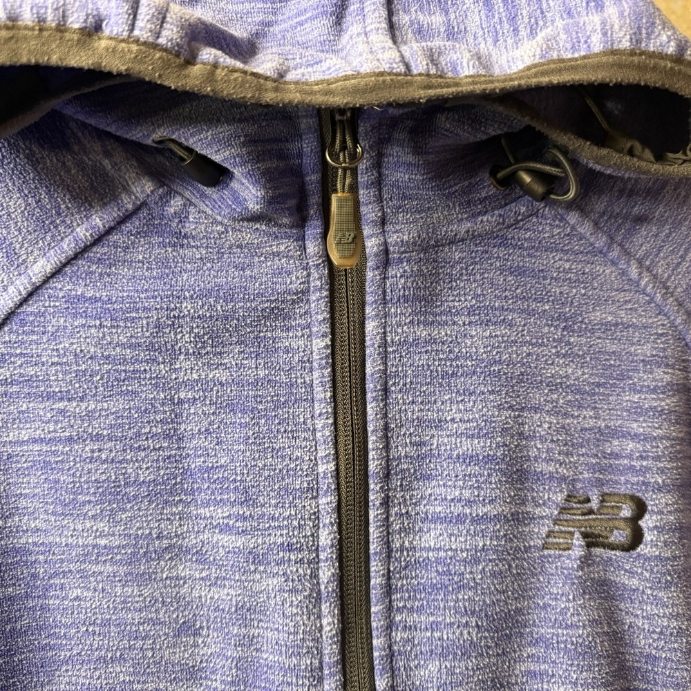 New Balance Womens S Full Zip Hooded Jacket Blue - Picture 4 of 7